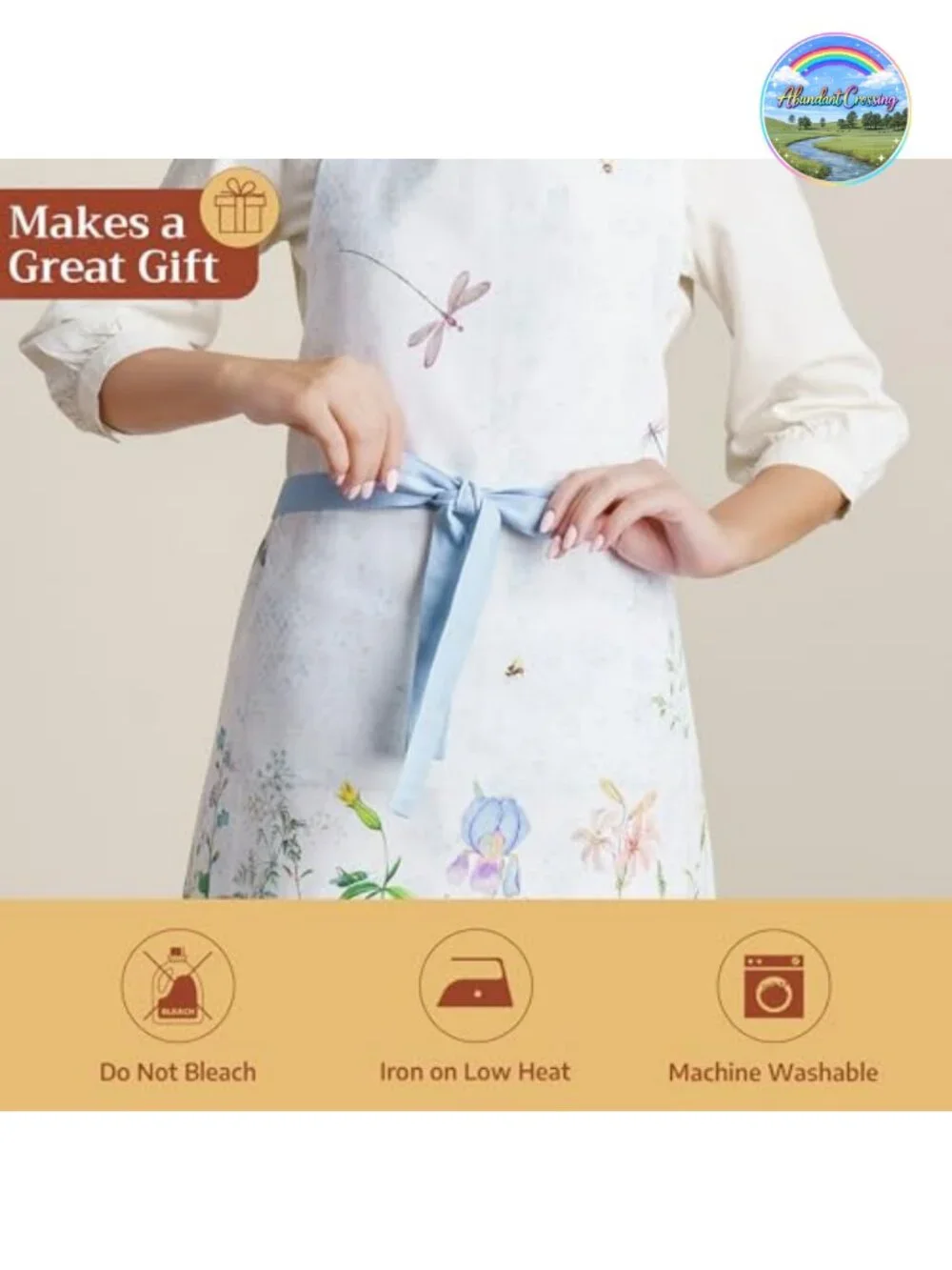 100% Cotton Bib Apron with Pocket, Adjustable Neck, Kitchen, Cooking, Gardening